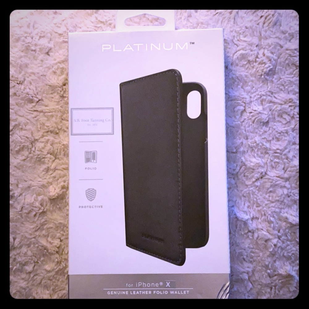 Genuine Leather Folio Wallet for iPhone X